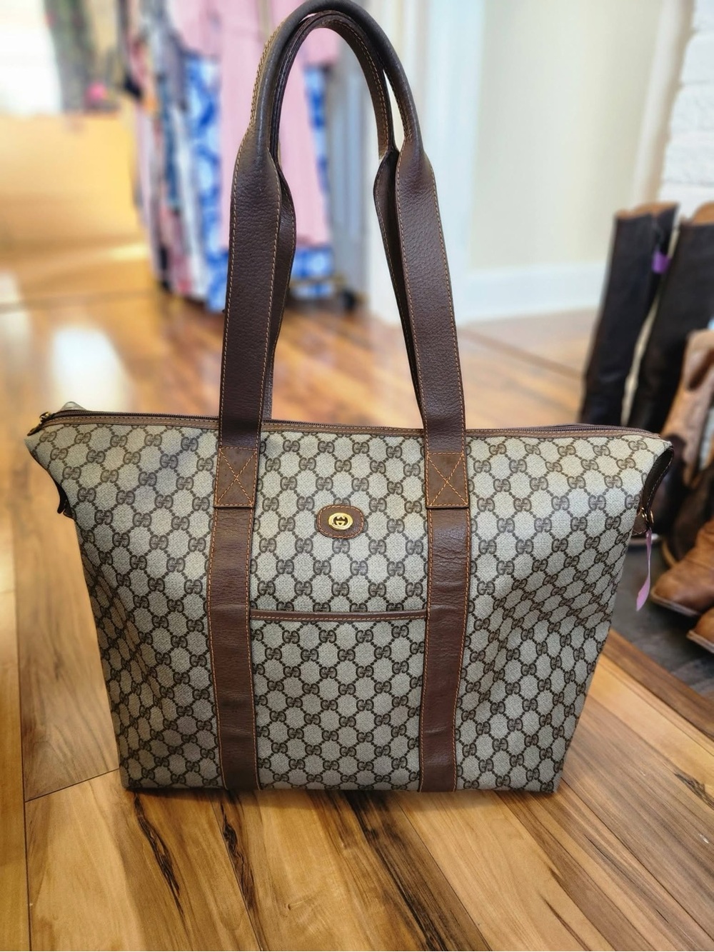 Gucci Beige and Brown GG Canvas Tote